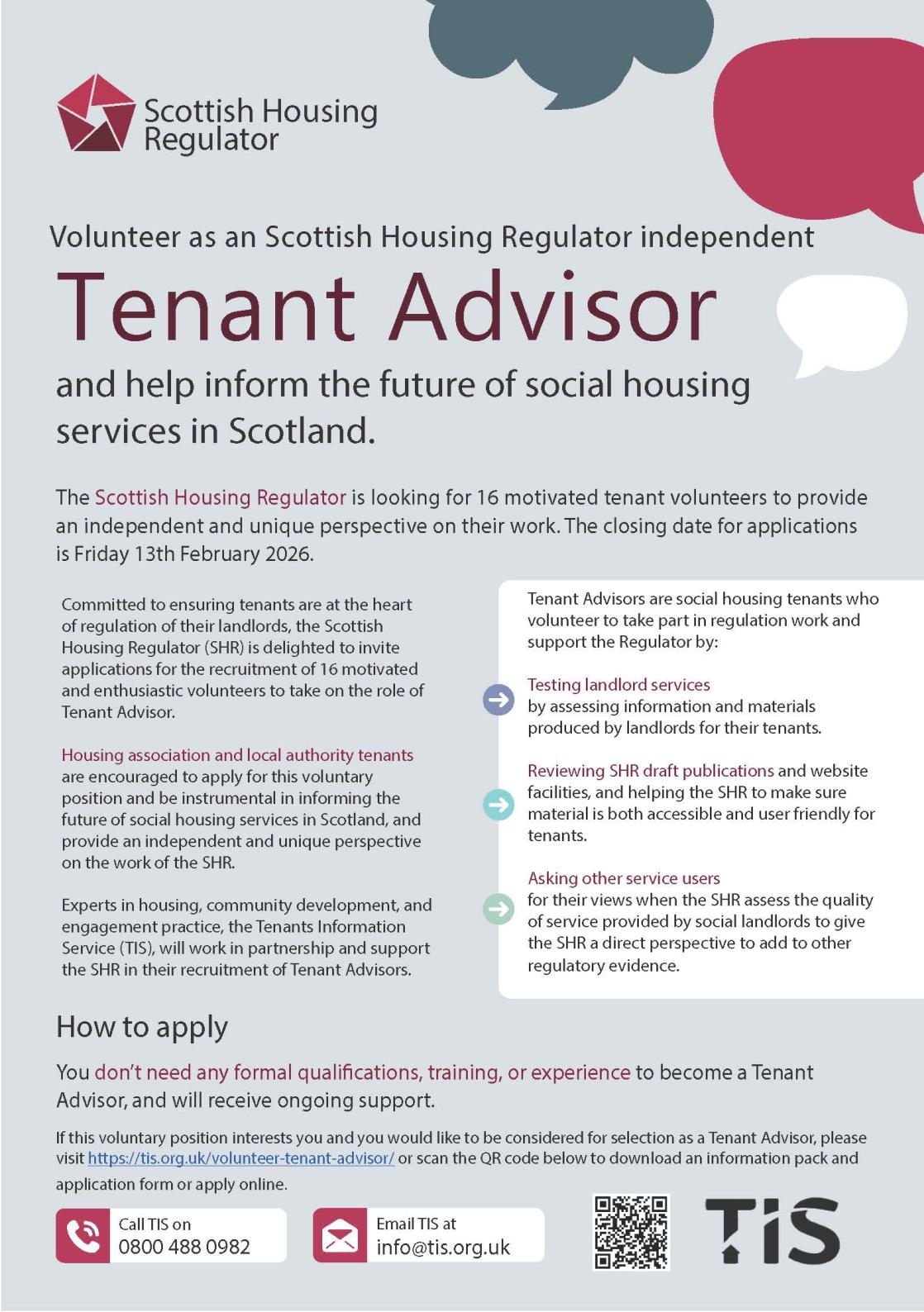 Volunteer Tenant Advisor- flyer